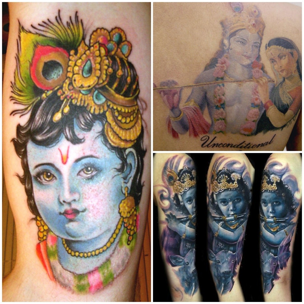 Radha and Krishna [Video] | Small chest tattoos, Krishna tattoo, Creative  tattoos